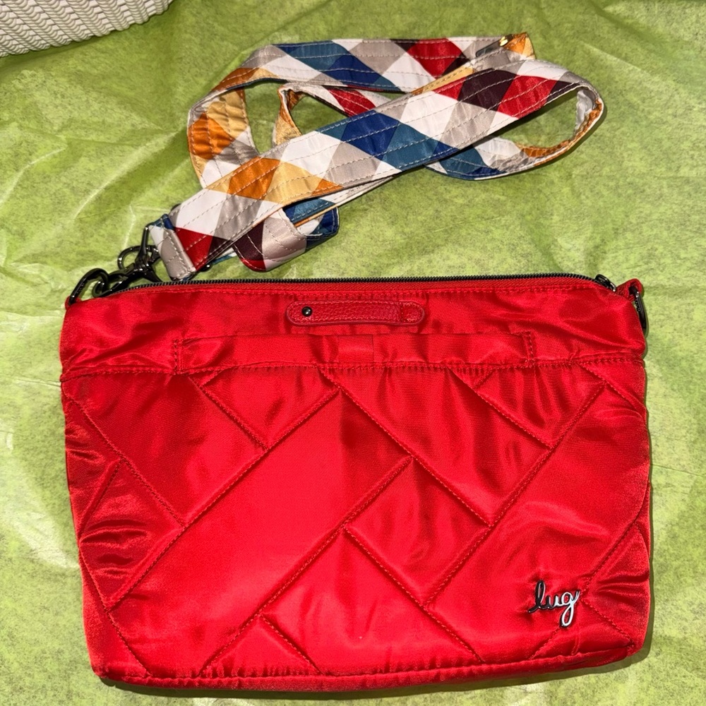 Lug Flare - Poppy Red - Crossbody - Gingham multi